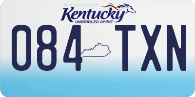 KY license plate 084TXN