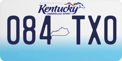 KY license plate 084TXO