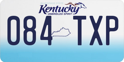 KY license plate 084TXP