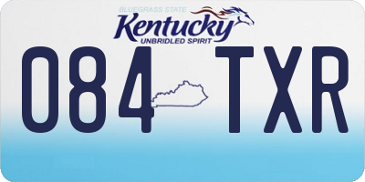 KY license plate 084TXR