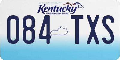 KY license plate 084TXS