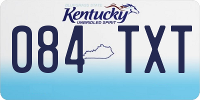 KY license plate 084TXT