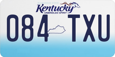 KY license plate 084TXU