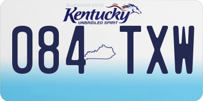 KY license plate 084TXW