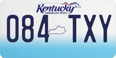 KY license plate 084TXY