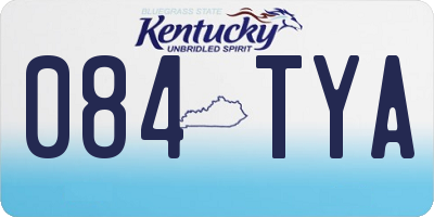 KY license plate 084TYA