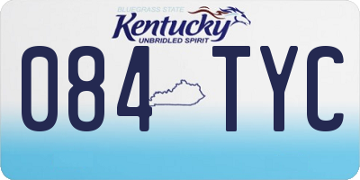 KY license plate 084TYC