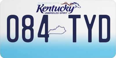 KY license plate 084TYD