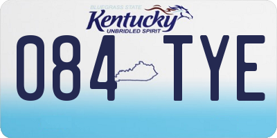 KY license plate 084TYE