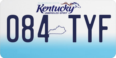 KY license plate 084TYF
