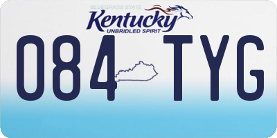 KY license plate 084TYG
