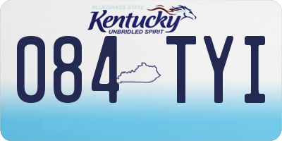 KY license plate 084TYI
