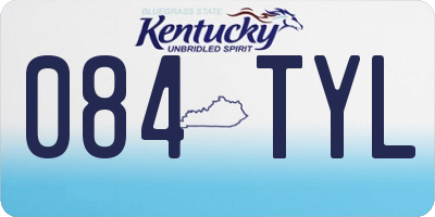 KY license plate 084TYL