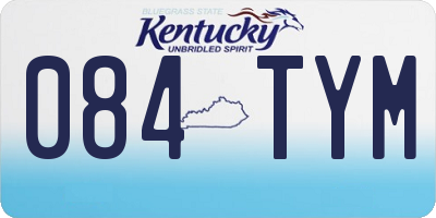 KY license plate 084TYM