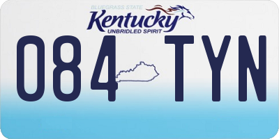 KY license plate 084TYN