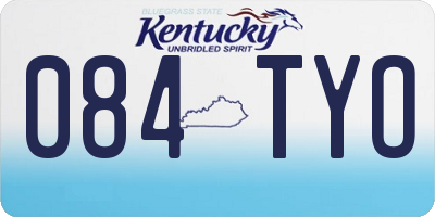 KY license plate 084TYO
