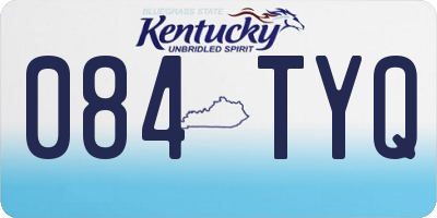 KY license plate 084TYQ