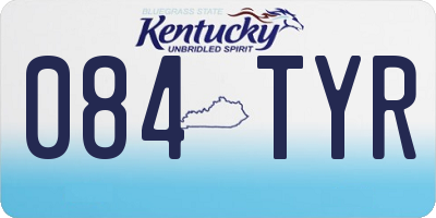 KY license plate 084TYR