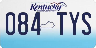 KY license plate 084TYS