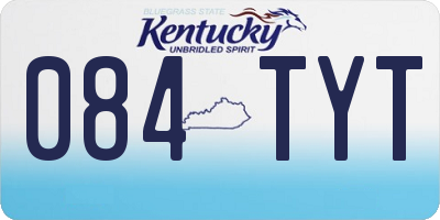 KY license plate 084TYT