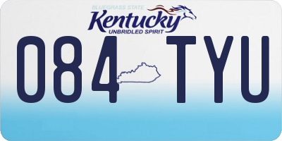 KY license plate 084TYU