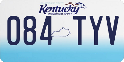 KY license plate 084TYV