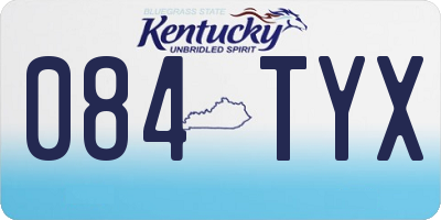 KY license plate 084TYX
