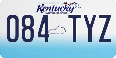 KY license plate 084TYZ