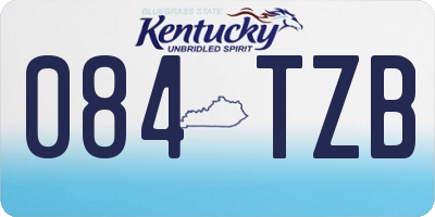 KY license plate 084TZB