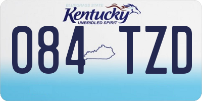 KY license plate 084TZD