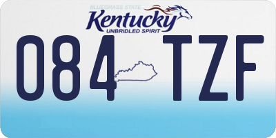 KY license plate 084TZF