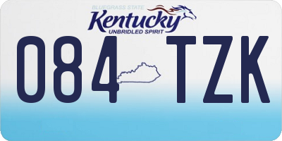 KY license plate 084TZK