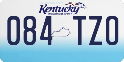 KY license plate 084TZO