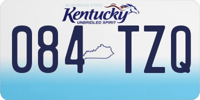 KY license plate 084TZQ