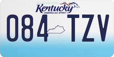 KY license plate 084TZV