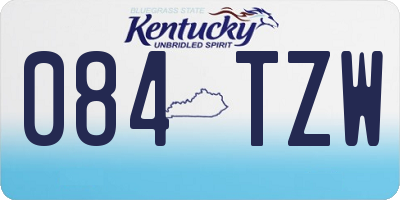 KY license plate 084TZW