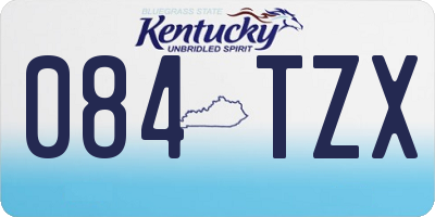 KY license plate 084TZX