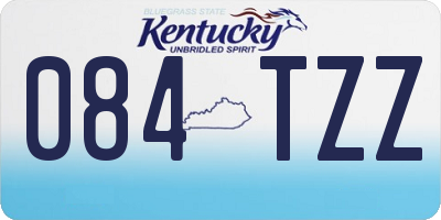 KY license plate 084TZZ