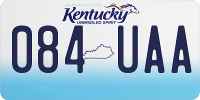 KY license plate 084UAA