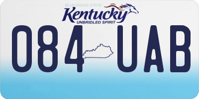 KY license plate 084UAB