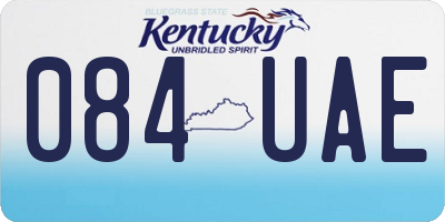 KY license plate 084UAE