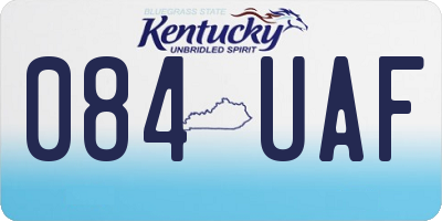 KY license plate 084UAF