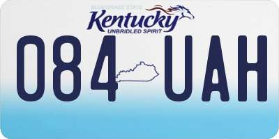 KY license plate 084UAH