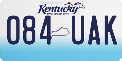 KY license plate 084UAK