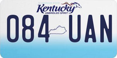KY license plate 084UAN