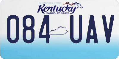 KY license plate 084UAV