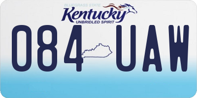 KY license plate 084UAW