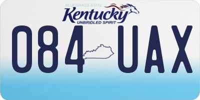 KY license plate 084UAX