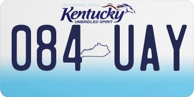 KY license plate 084UAY