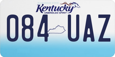 KY license plate 084UAZ